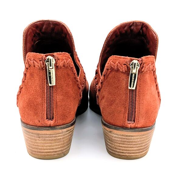 Vince Camuto Palmina Ankle Boots Womens 11 Cayenne Red Leather Western Boho Chic - Picture 3 of 11